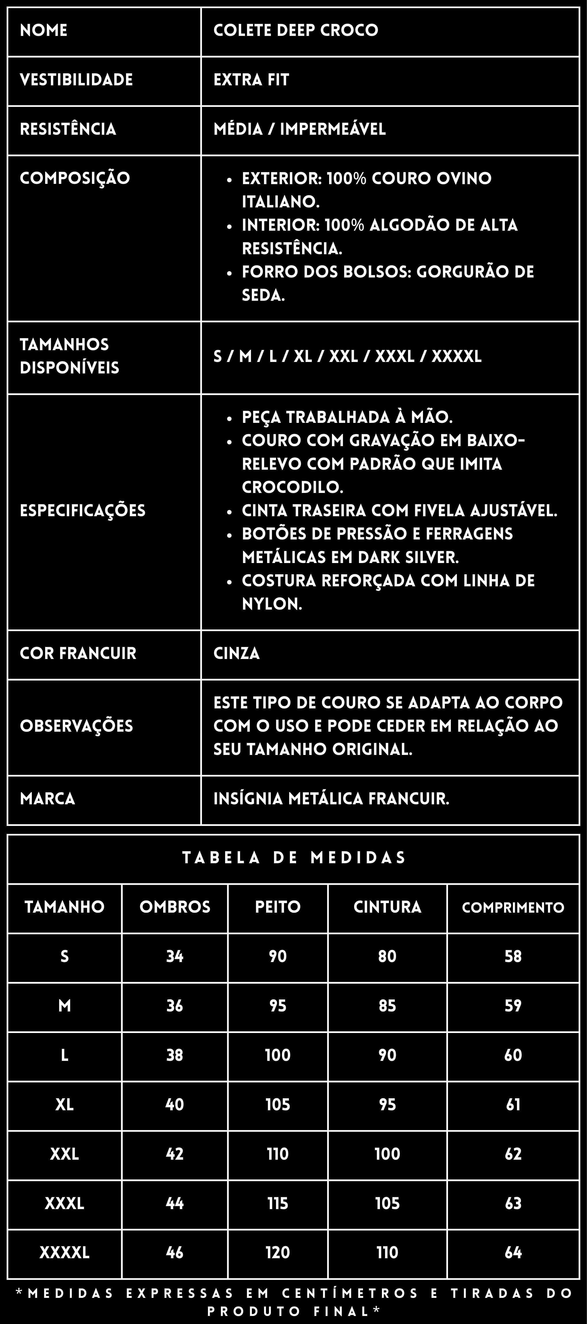 FICHA TÉCNICA_COLETE DE COURO OVINO_DEEP CROCO_FRANCUIR